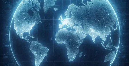 technological world map, referring to the comparison between Nearshore vs Offshore