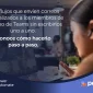 Persona usando audífonos en videollamada desde un portátil, mientras en pantalla se observa una reunión en Microsoft Teams. Texto en pantalla promociona un flujo de Power Automate para enviar correos personalizados a miembros de Teams. Logos de Power Automate y Pevaar visibles.