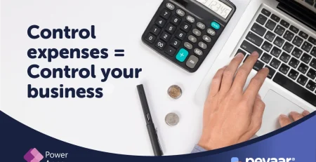 Person using a laptop and calculator to keep expenses control