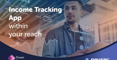 Young person holding their tablet using the Income Tracking App