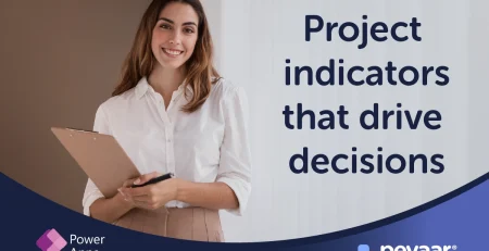 Woman holding the project indicators results in her hands