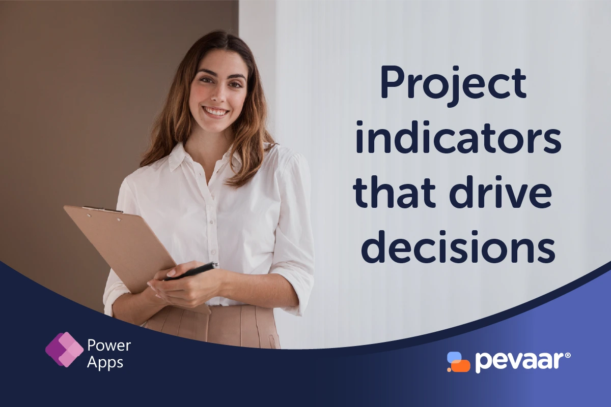 Woman holding the project indicators results in her hands